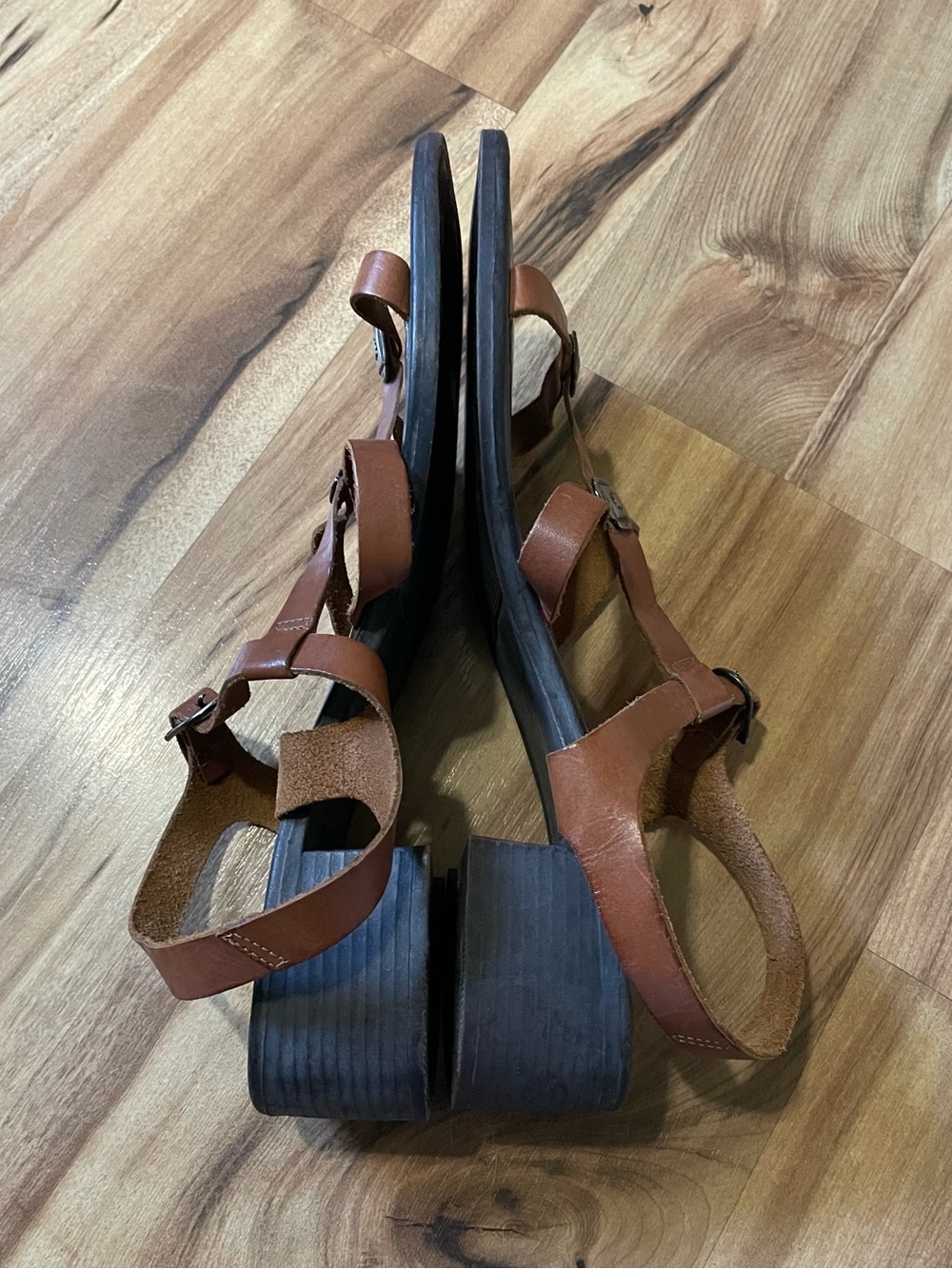Romano Anne Brazilian Leather Heeled Strappy Gladiator Sandal Brown Size 11 boho - Picture 5 of 6